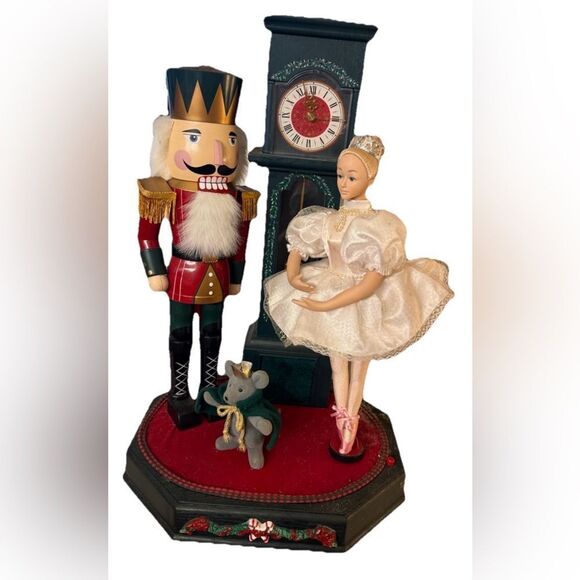 *RARE* 1998 Holiday Creations Animated NUTCRACKER & BALLERINA MUSICAL-CLOCK 21